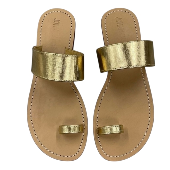 JOHNNY WAS Gold Leather Goddess Queen Sandals Shoes Sz. 9 - Picture 3 of 9